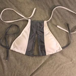 White and black swim top